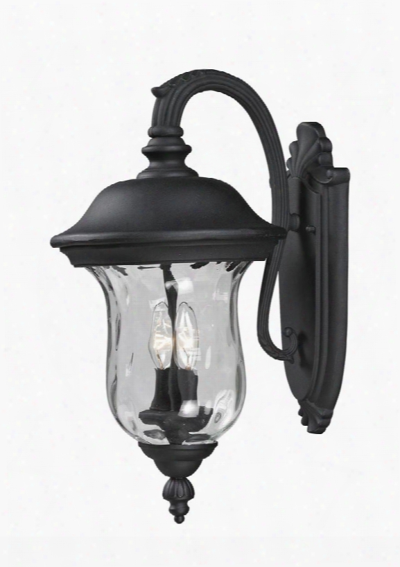 Armstrong 534m-bk 10" Outdoor Wall Light Cycle Inspired Old World Gothichave Aluminum Frame With Black Finish In Clear