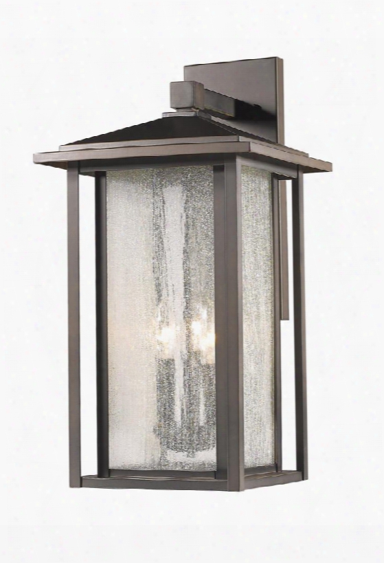 Aspen 554xl-orb 12" 3 Light Outdoor Ocntemporary Coastal Nautical Seasidehave Aluminum Frame With Oil Rubbed Bronze Finish In Clear