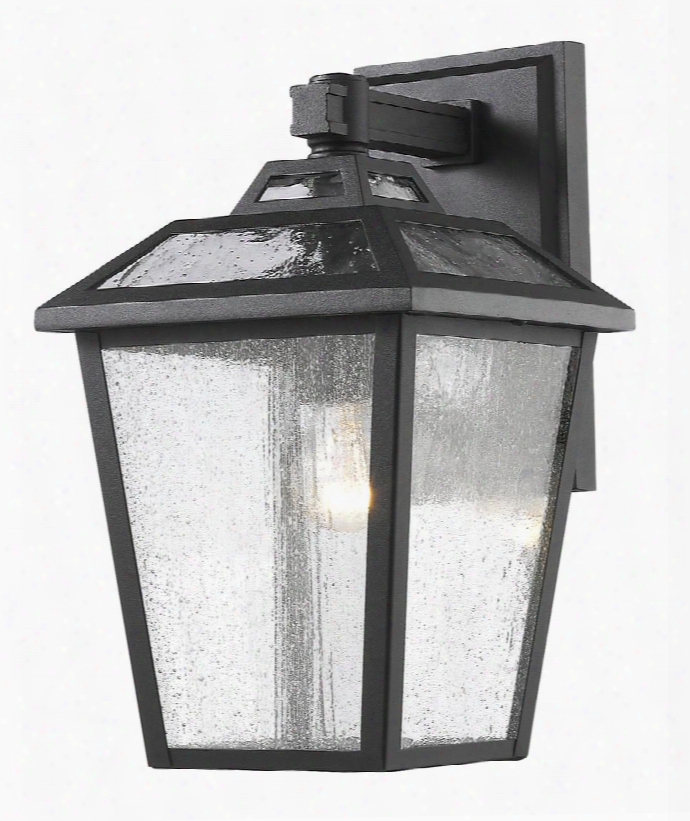 Bayland 539s-bk 7.75" 1 Light Outdoor Wall Light Early American Colonialhave Aluminum Frame With Black Finish In Extricate