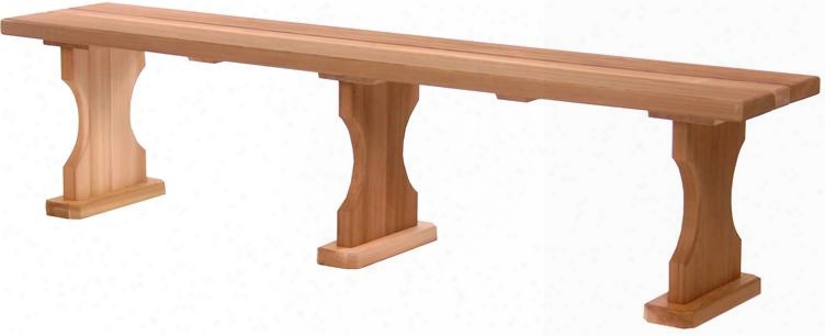 Bb70 6' Backless Bench With Western Red Cedar Construction Hand Crafted Sanded Finish And Shaped