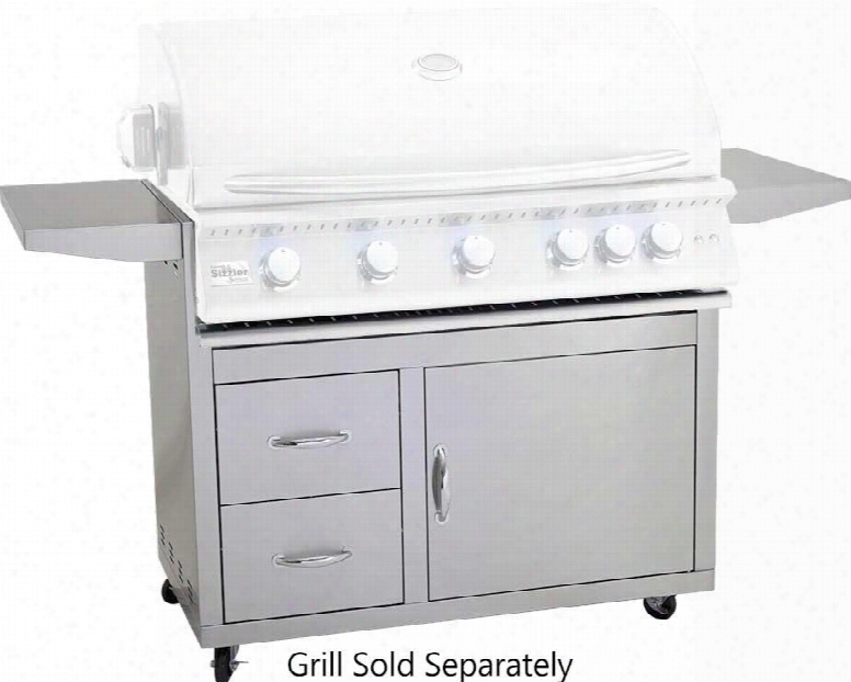 Cart-sizpro-40 Sizzler Pro Series Freestanding Cart For 40" Grill In Stainless