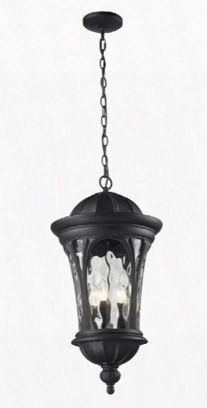 Doma 543chb-bk 14" Outdoor Chain Light Period Inspired Old World Gothichave Aluminum Frame With Black Finish In Water