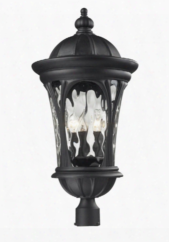 Doma 543phb-bk 14" Outdoor Opst Light Period Inspired Old World Gothichave Aluminum Frame With Black Finish In Water