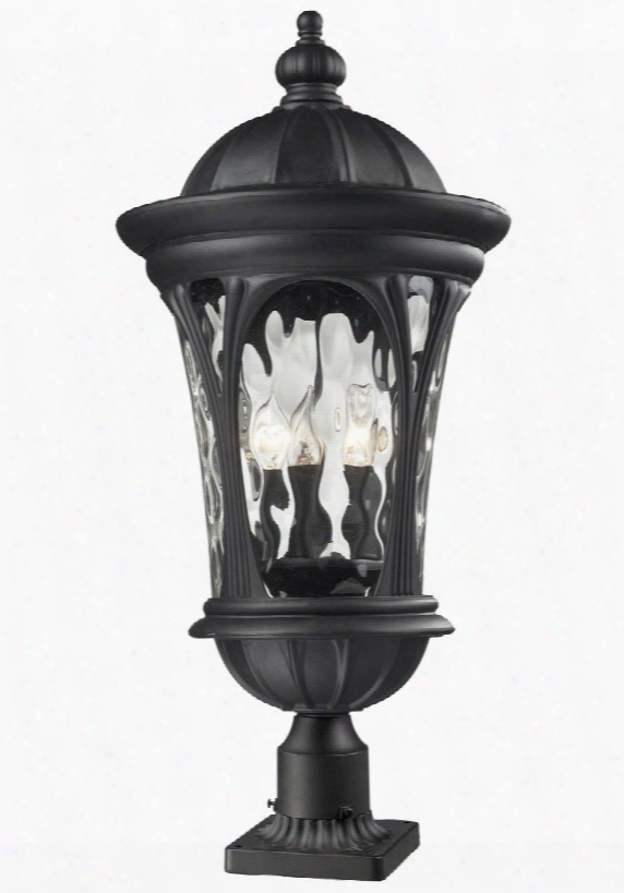 Doma 543phb-bk-pm 14" Outdoor Pier Mount Period Inspired Old World Gothichave Aluminum Frame With Black Finish In Water