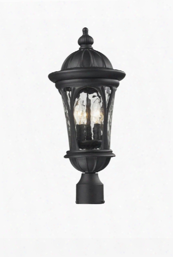Doma 543phm-bk 9" Outdoor Post Light Period Inspired Old World Gothichave Aluminum Frame With Black Finish In Water