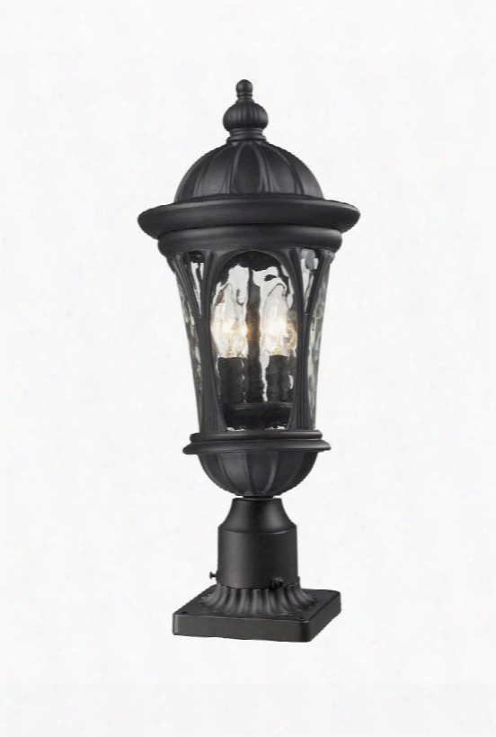 Doma 543phm-bk-pm 9" Outdoor Pier Mount Period Inspired Old World Gothichave Aluminum Frame With Black Finish In Water