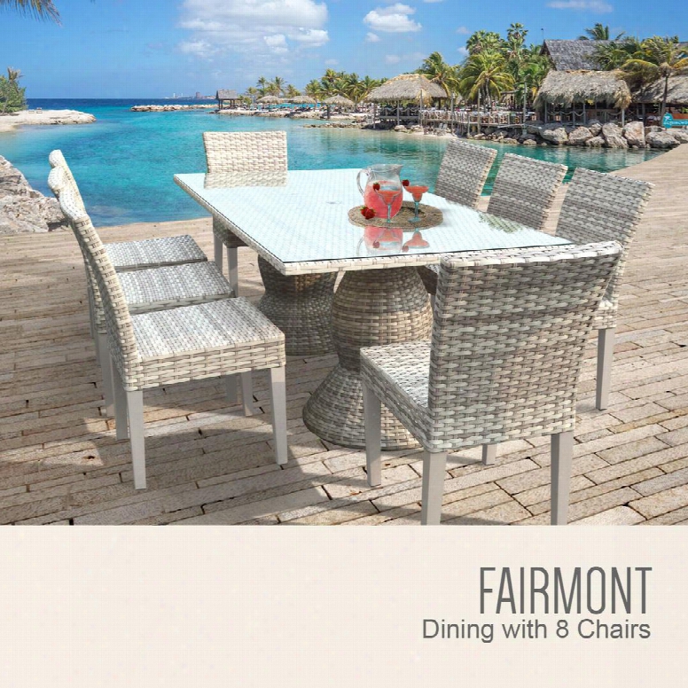 Fairmont-rectangle-kit-8 Fairmont Rectangular Outdoor Patio Dining Table With 8 Armless
