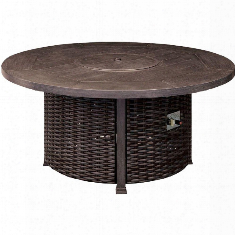 Fernanda Cm-os2124-t-table Fire Pit Table With Contemporary Style Fire Glass Crystals Included Striped Fabric Cushions Antique Black Frame In Antique Black