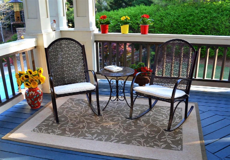 Garden Collection Gr-3pc 3-piece Bistro Set With Two Rocking Chairs And Side Table In Oiled Copper