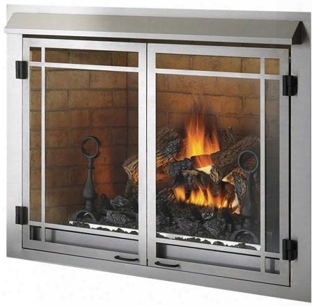 Gss42cfn 47" Outdoor Fireplace With 65000 Btu Output Stainless Steel Construction And Black Andirons In Stainless