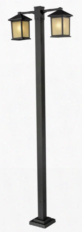 Holbrook 507-2-536p-orb 8.125" 2 Head Outdoor Post Contemporary Urbanhave Aluminum Frame With Oil Rubbed Bronze Finish In Tinted