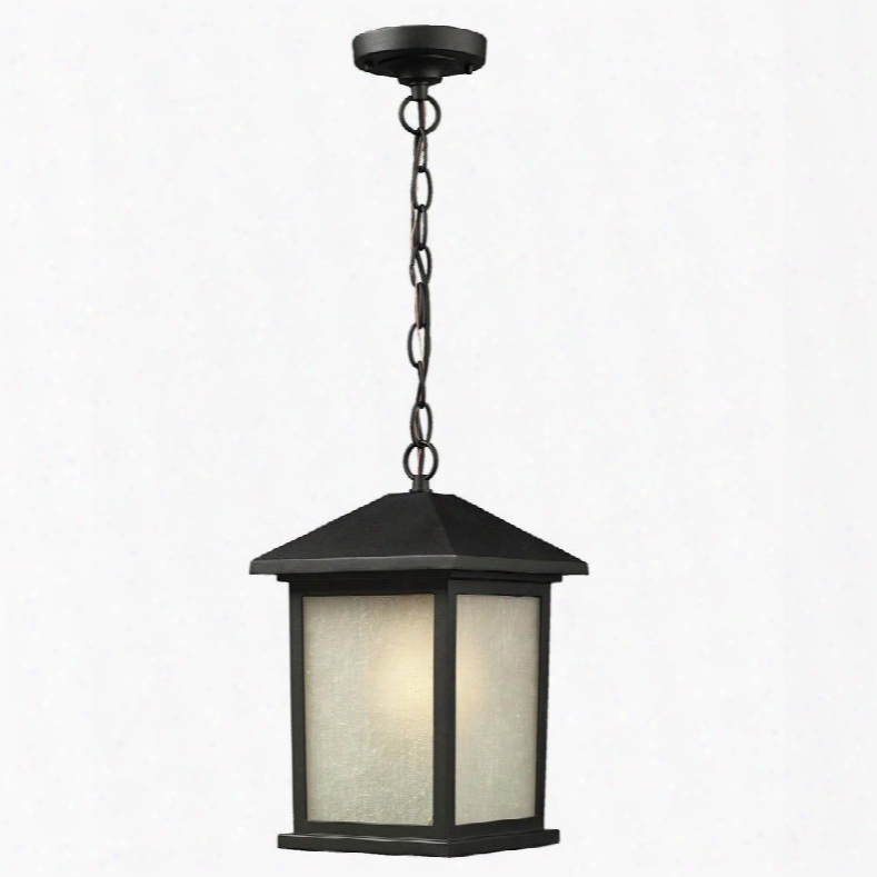 Holbrook 507chm-bk 8" Outdoor Chain Light Contemporary Urbanhave Aluminum Frame With Black Finish In White