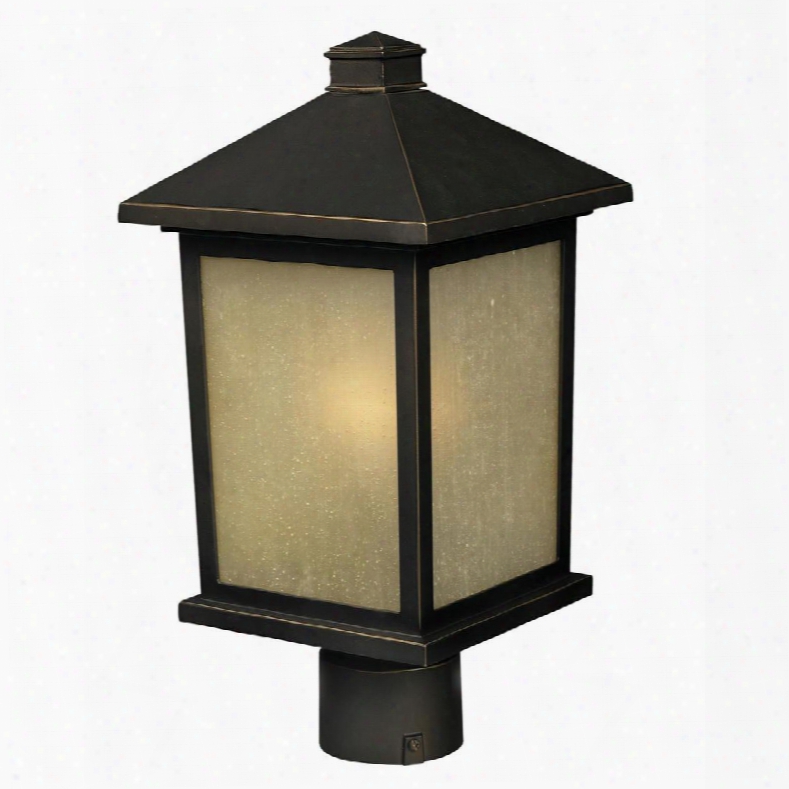 Holbrook 507phb-orb 9.5" Outdoor Post Light Contemporary Urbanhave Aluminum Frame With Oil Rubbed Brass Finish In Tinted