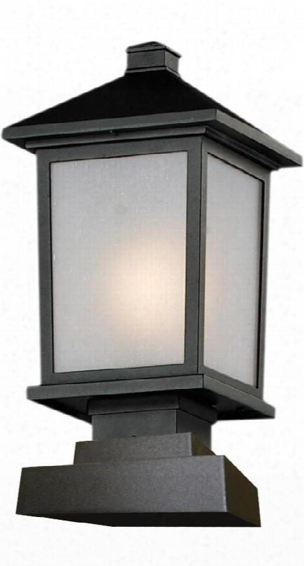 Holbrook 537phm-sqpm-bk 8.125" Outdoor Post Light Contemporary Urbanhave Aluminum Frame With Black Finish In White