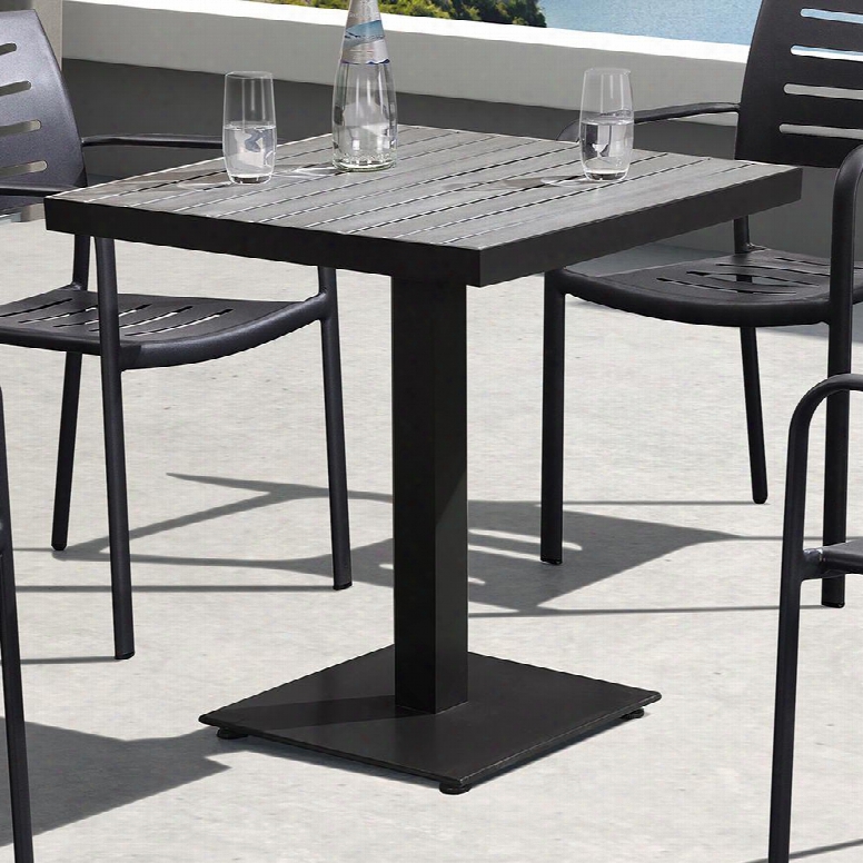 Lczadibr Zander Outdoor Patio Dining Table In Brown Finished Cast Aluminum With Wood