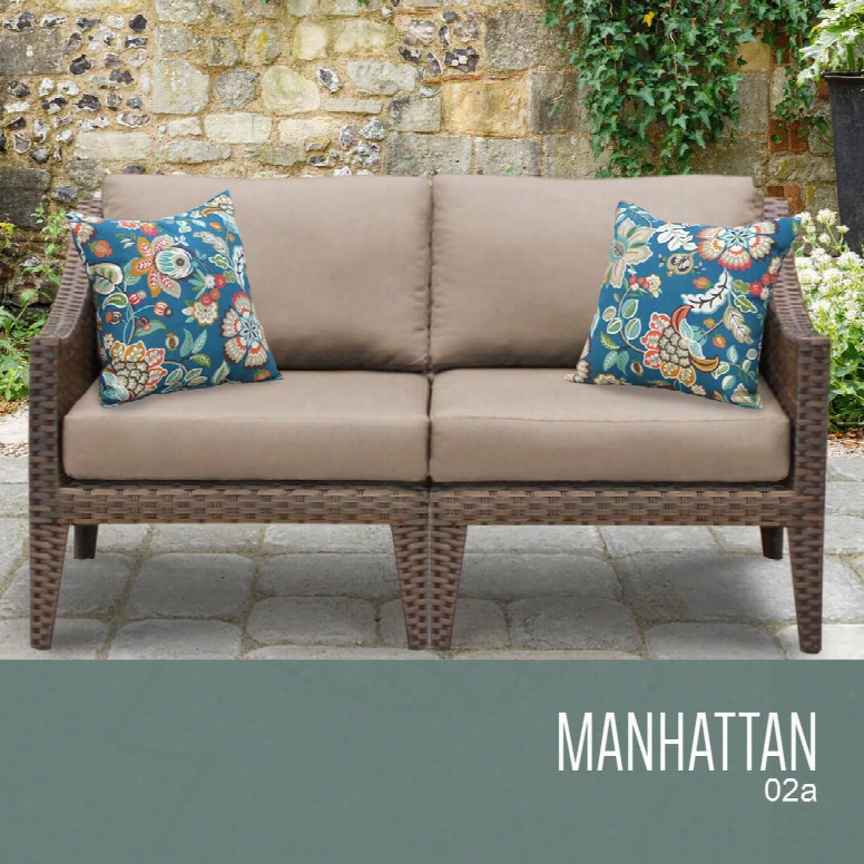 Manhattan-02a-wheat Manhattan 2 Piece Outdoor Wicker Patio Furniture Set 02a With 2 Covers: Cocoa And