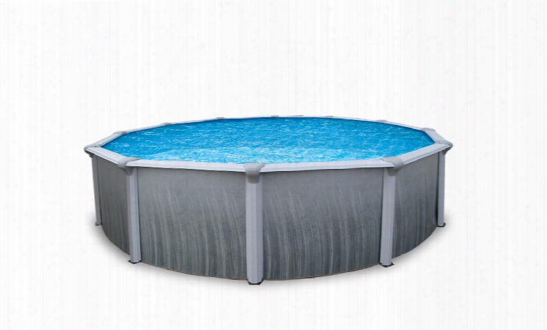 Martinique Nb2617 30' Round 52" Steel Pool With 7" Top Rail 6" Uprights Resin Seat Covers And Sleek Modern