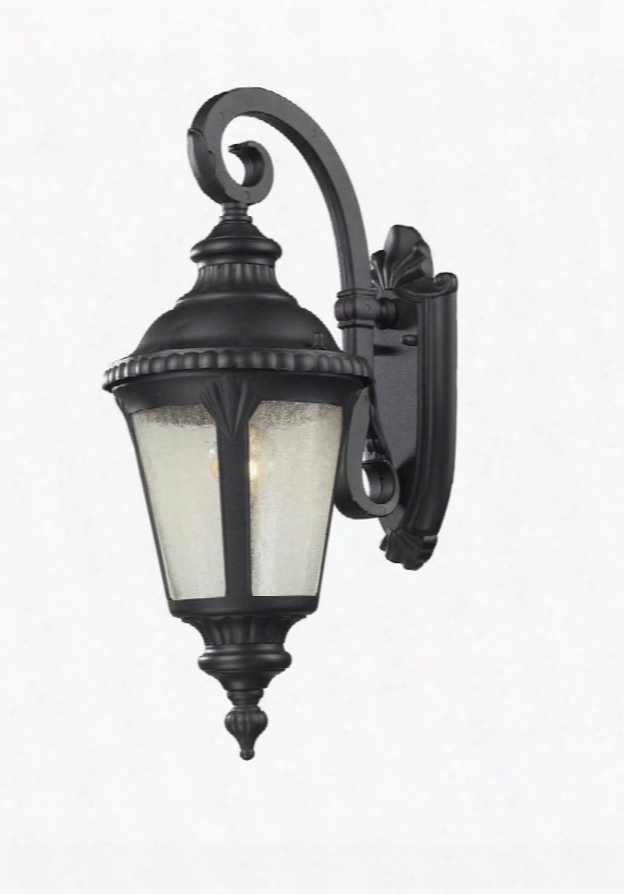 Medow 545s-bk 7.75" 1 Light Outdoor Light Period Inspired Old World Gothichave Aluminum Frame With Black Finish In Clear