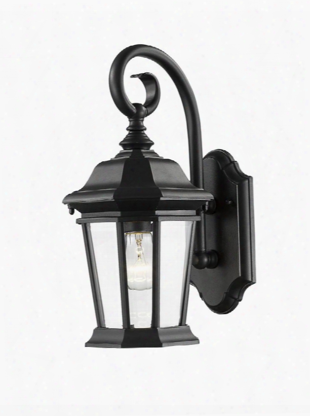 Melbourne 541m-bk 10.25" 1 Light Outdoor Wall Light Regional Tuscanhave Aluminum Frame With Black Finish In Clear