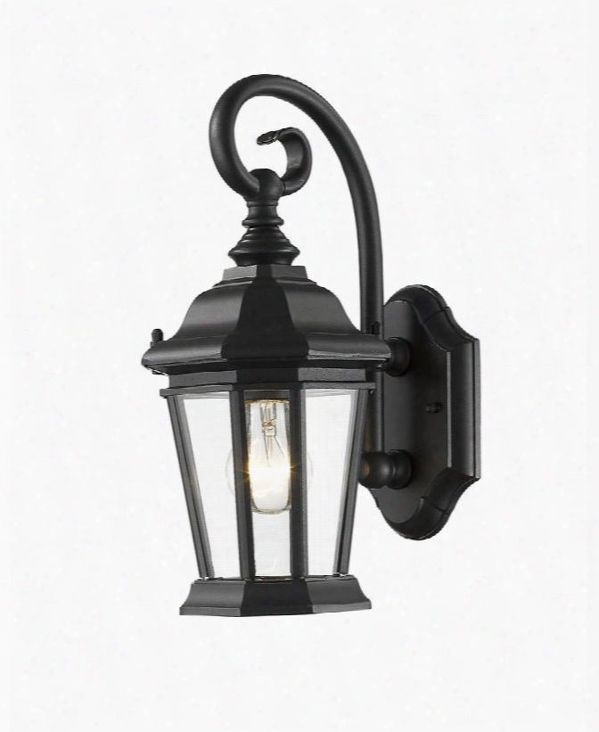 Melbourne 541s-bk 8.75" 1 Light Outdoor Wall Light Regional Tuscanhave Aluminum Frame With Black Finish In Clear