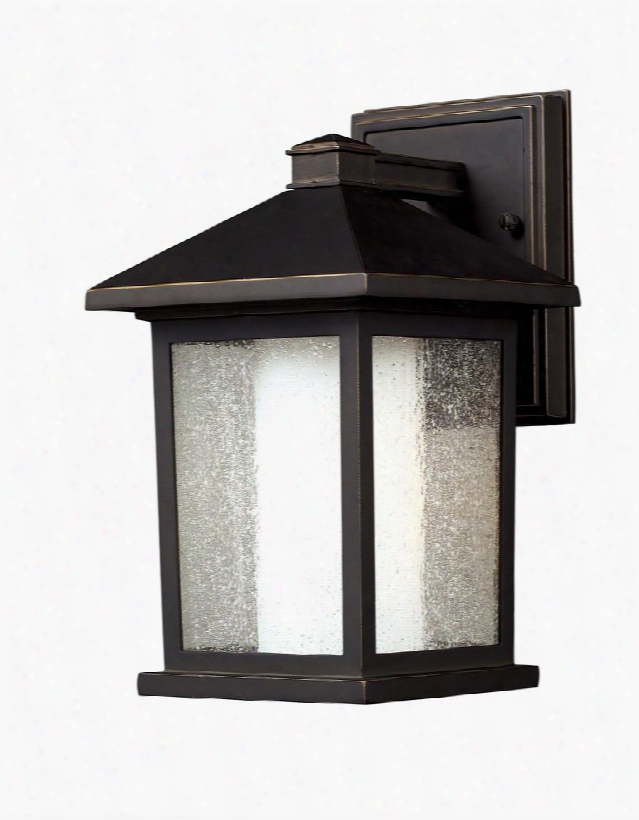 Mesa 524s 6" Outdoor Wall Light Transitional Fusionhave Aluminum Frame With Oil Rubbed Bronze Finish In Clear Seedy Outside; Matte Opal