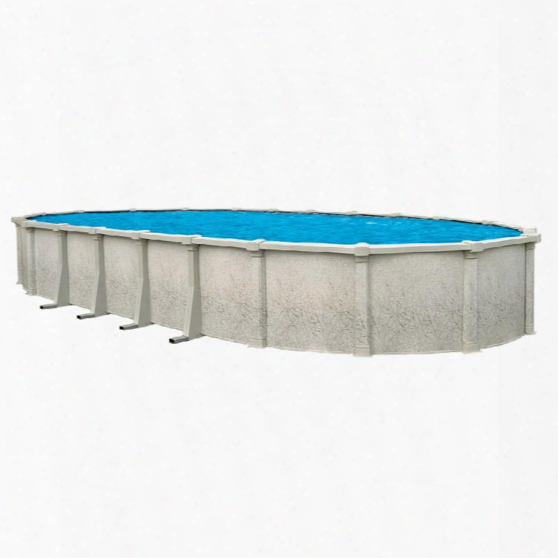 Nb1208 18' X 33' Oval 54" Tahitian Steel Wall Pool With Resin Toprail And S.s. Panel In