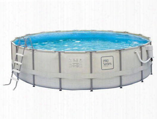 Nb2041m 5-ft Round 48-in Deep Metal Frame Swimming Pool With Pvc Ladder Pool Cover Maintenance Kit And Skimmer Plus Filtration System In Light