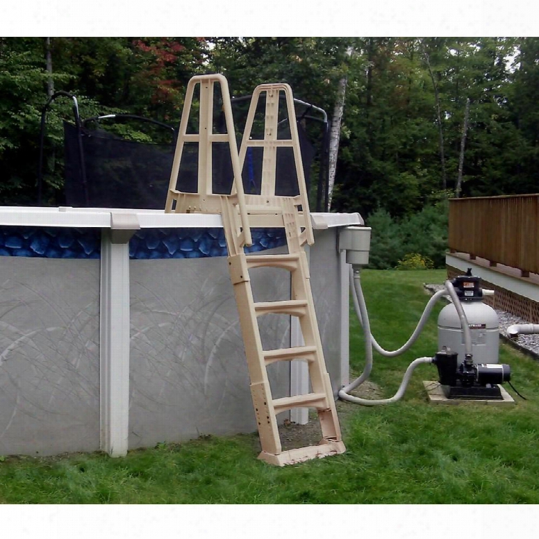 Ne120t Premium A-frame Above Ground Pool Ladder - Taupe In