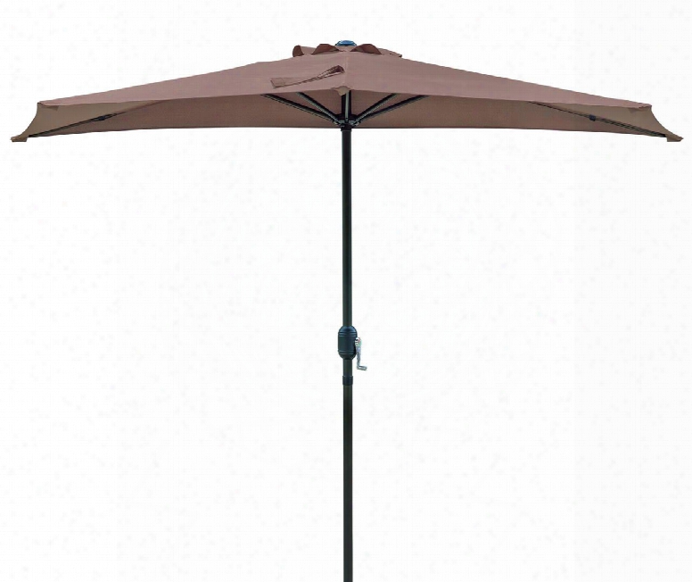 Nu5409cf Lanai 9' Half Market Umbrella With 30 Sq. Ft. Of Shade 1.5" Diameter Aluminum Pole Powder Coated Finish And Stainless Steel Secure Locking Butron In