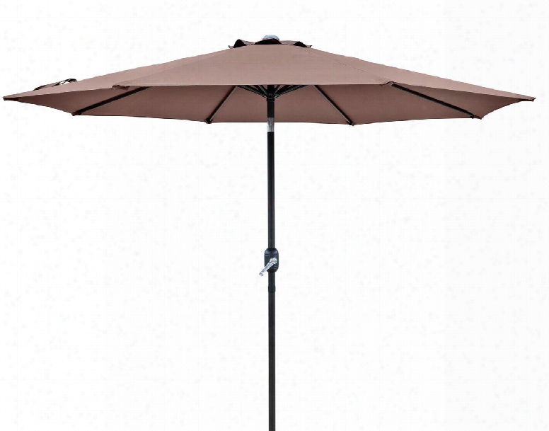 Nu5429cf Trinidad 9-ft Octagonal Market Umbrella With Adjustable Crank Push-to-tilt Function 1.5" Diameter Pole And Steel Canopy Support System In Coffee