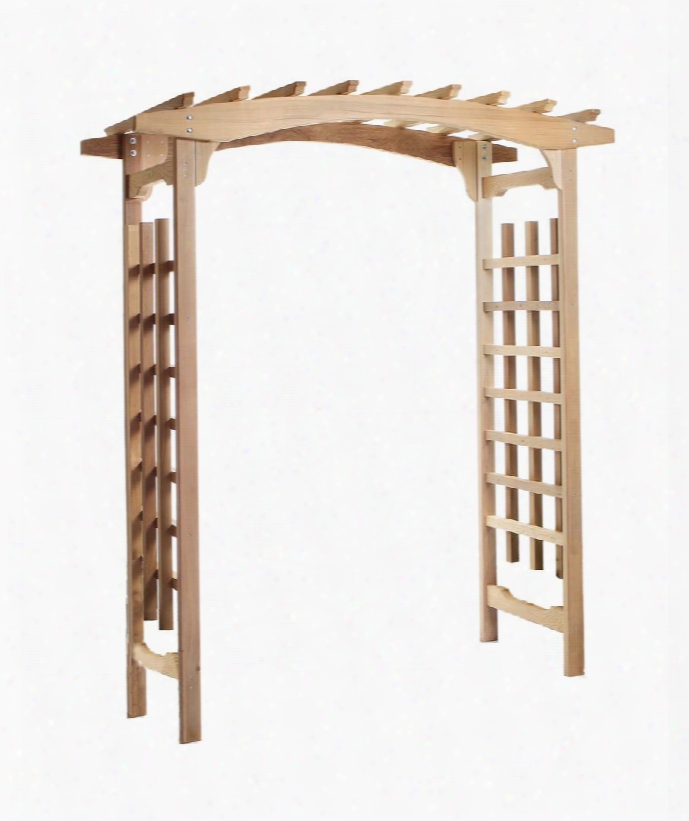 Pa96 87" Pagoda Arbor With Lattice Sides Western Red Cedar Construction Sanded Finish And Hand