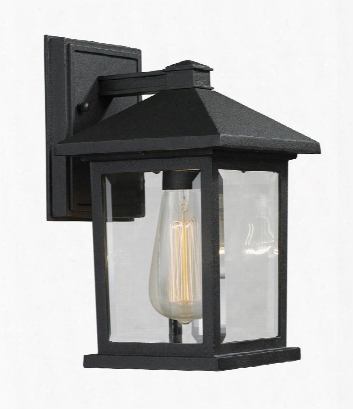 Portland 531s-bk 6" 1 Light Outdoor Wall Light Coastal Nautical Seasidehave Aluminum Frame With Black Finish In Clear