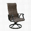 Chiara I CM-OT2305-RC-2PK Swivel Rocker Chair with Contemporary Style Swivel Rocking Chair Two-Tone Wicker Seat Swivel Rocking Chair in Brown/Dark