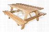 PT70 69" Picnic Table with Two Attached Benches Clear Western Red Cedar and A-Frame