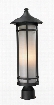 Woodland 529PHM-BK 8.125" Outdoor Post Light Period Inspired Art Decohave Aluminum Frame with Black finish in Matte