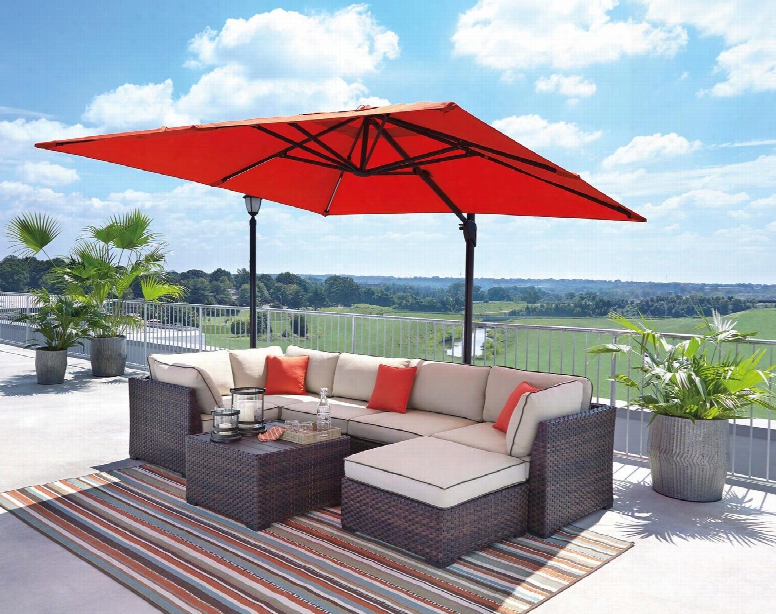 Renway Collection P450-077-846-877-p017-990 8-piece Outdoor Patio Sectional Sofa Set With 3 Corner Chairs 2 Armless Chairs 1 Ottoman 1 Cocktail Table And