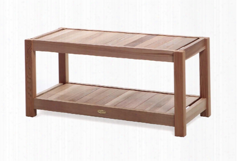 Sb39 39" Sauna Bench With Bottom Shelff Western Red Cedar Construction Hand Crafted And Routed