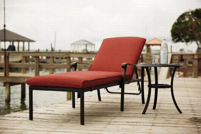 Tanglevale Collection P557815set 2 Pc Patio Set With Chaise Lounge + End Table In Burnt Orange