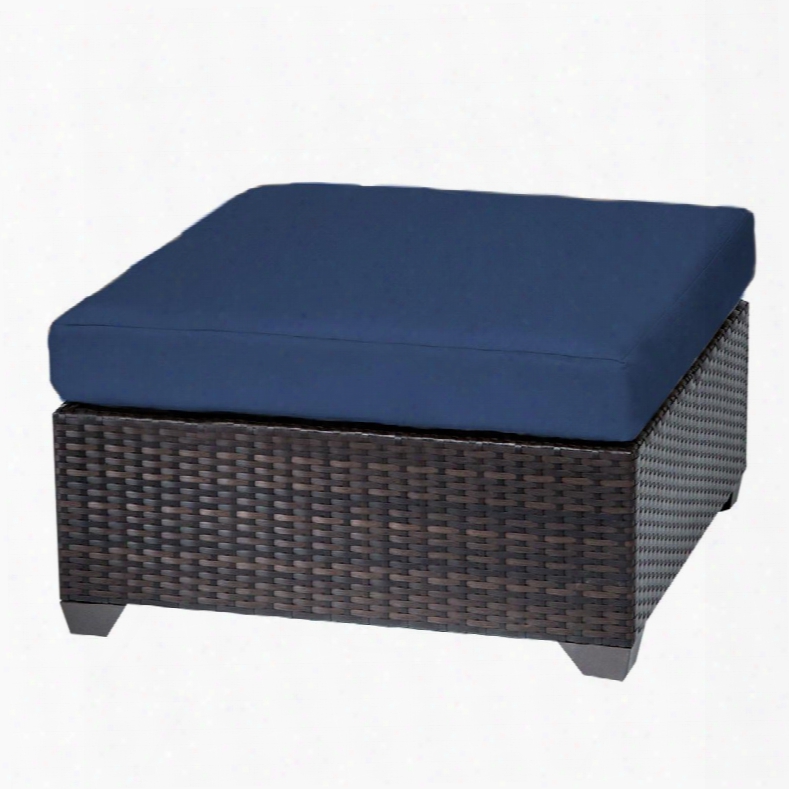 Tkc010b-o-navy Belle Ottoman With 2 Covers: Wheat And