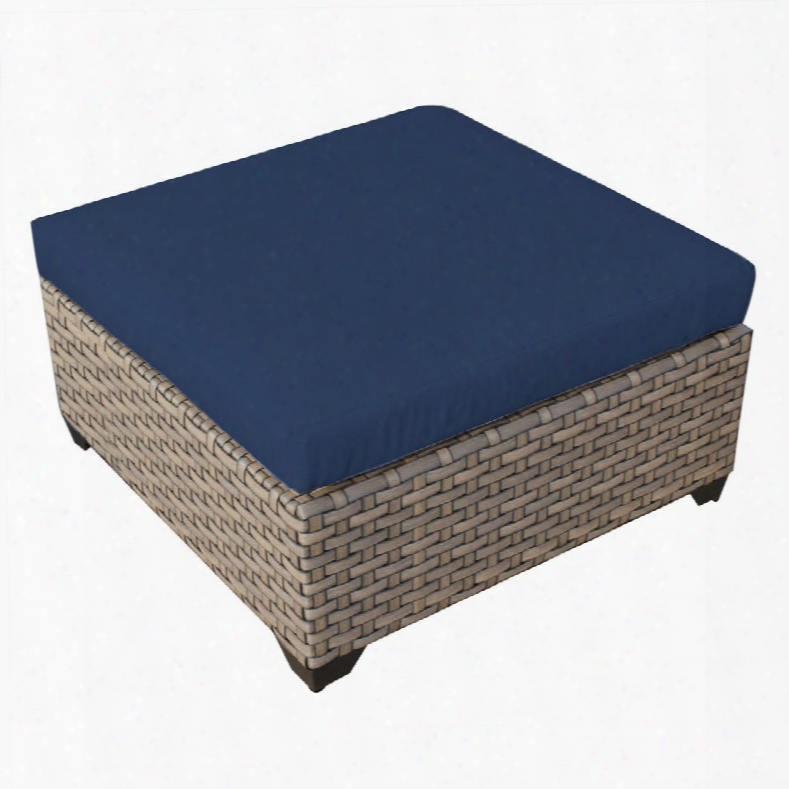 Tkc015b-o-navy Monterey Ottoman With 2 Covers: Beige And