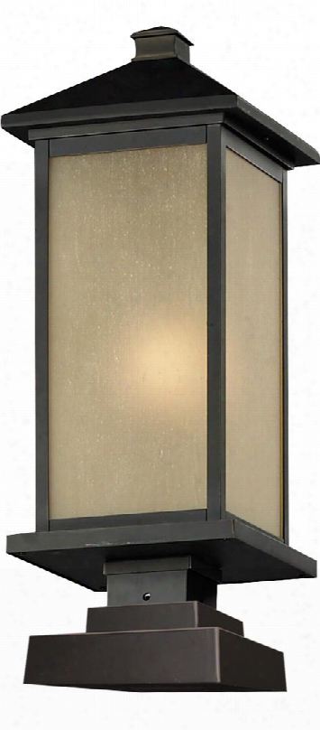 Vienna 548phm-sqpm-orb 8" Outdokr Post Light Coastal Nautical Seasidehave Aluminum Frame With Oil Rubbed Bronze Finish In Tinted