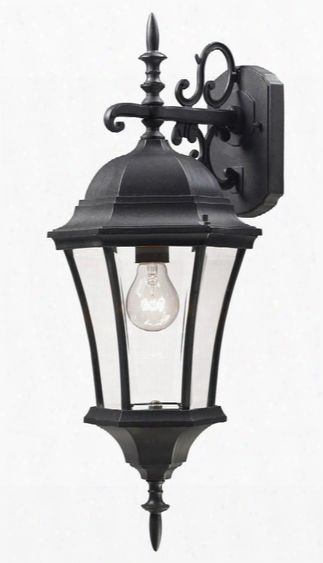 Wakefield 522m-bk 9.5" Outdoor Wall Light Period Inspired Victorianhave Aluminum Frame With Black Finish In Clear