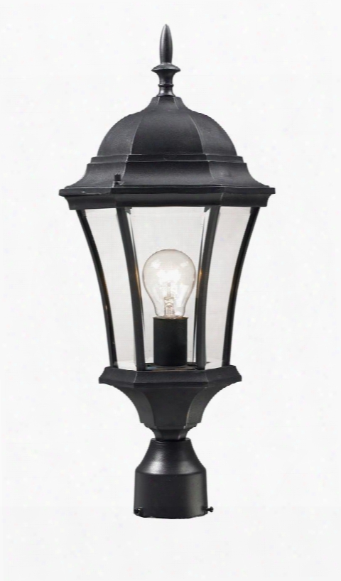 Wakefield 522phm-bk 9.5" Outdoor Post Light Period Inspired Victorianhave Aluminum Frame With Black Finish In Clead