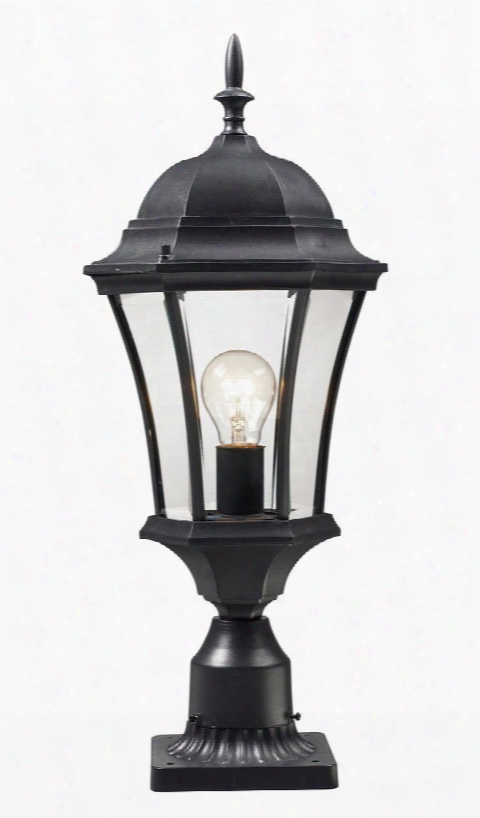 Wakefield 522phm-bk-pm 9.5" Outdoor Post Light Period Inspired Victorianhave Aluminum Frame With Black Finish In Clear