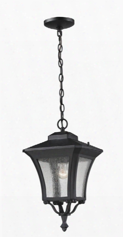 Waterdown 535chm-bk 10.125" Outdoor Chain Light Period Inspired Old World Gothichave Aluminum Frame With Sand Black Finish In Clear