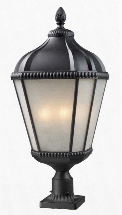 Waverly 513phb-bk-pm 13" Outdoor Post Light Transitional Fusionhave Aluminum Frame With Black Finish In White