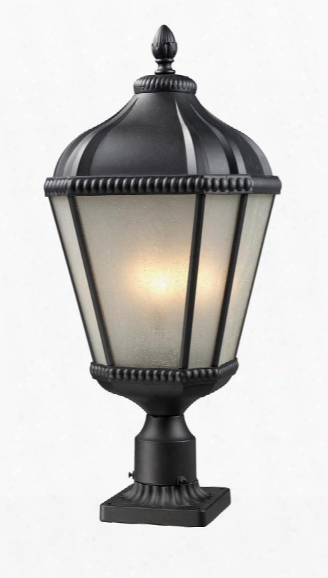 Waverly 513phm-bk-pm 11" Outdoor Post Light Transitional Fusionhave Aluminum Frame With Black Finish In White