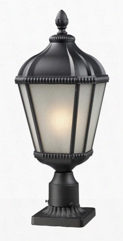 Waverly 513phs-bk-pm 9" Outdoor Post Light Transitional Fus Ionhave Aluminum Frame With Black Finish In White