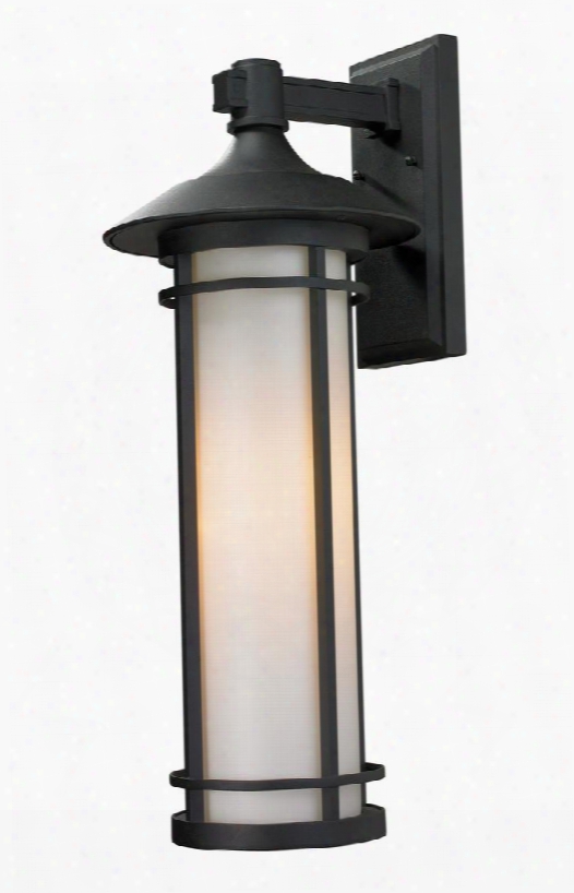 Woodland 529b-bk 10" Outdoor Wall Light Period Inspired Art Decohave Aluminum Frame With Black Finish In Matte