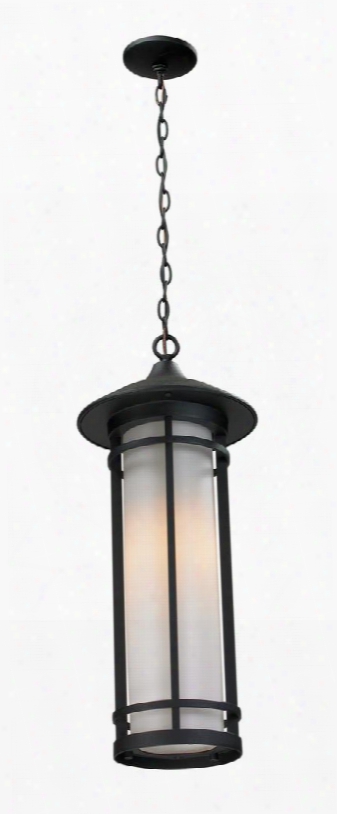 Woodland 529chb-bk 10" Outdoor Chain Light Period Inspired Art Decohave Aluminum Frame With Black Finish In Matte